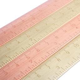 Régua reta de medição de ouro rosa de latão de 15cm para ferramentas de desenho de pintura de metal para papelaria escolar - Image 1