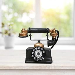 Modelo de telefone artificial estilo vintage, resina retrô, decoração para casa, ornamento, cores clássicas e design simples e durável - Image 3