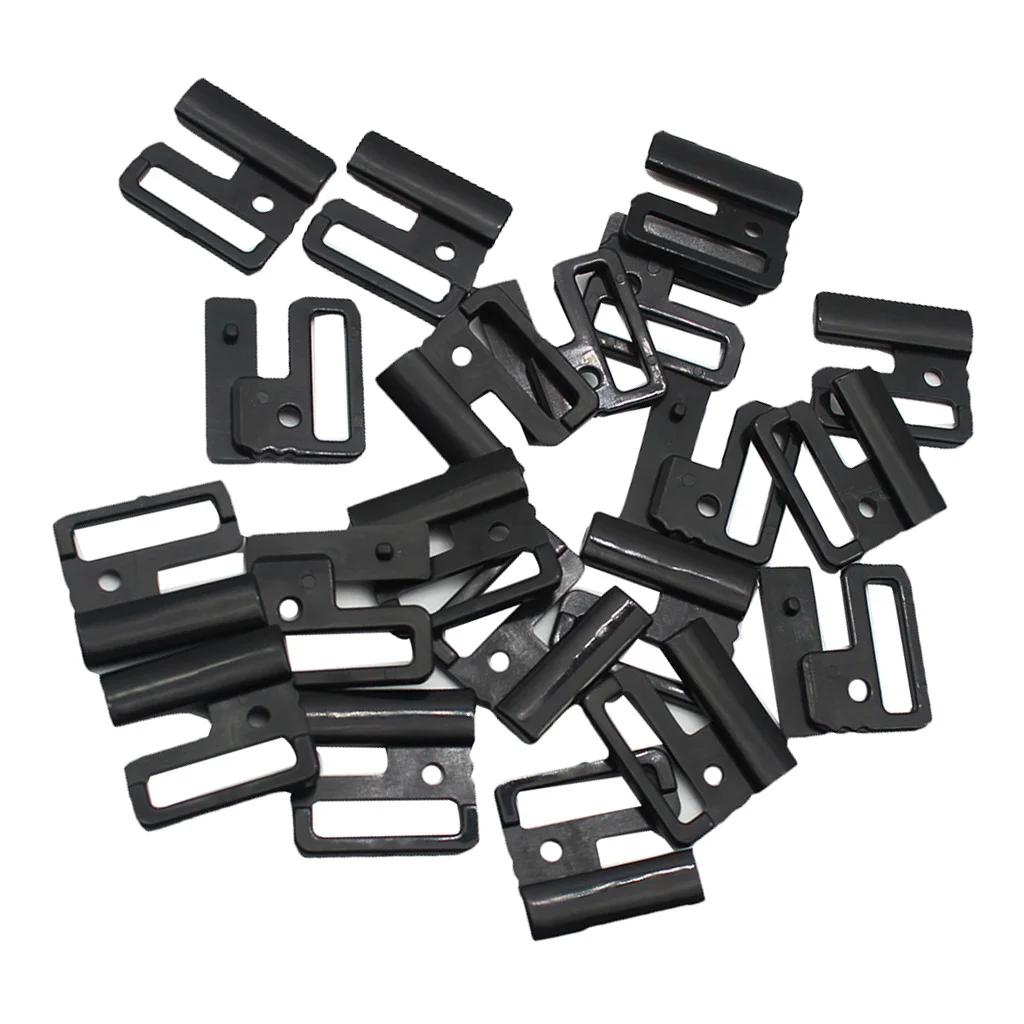 Conjunto de ganchos de plástico pretos, sutiã de pressão com fechos e fivelas deslizantes para costura de roupas íntimas, suprimentos para vestido de casamento, 20 peças/10 conjuntos - Image 1
