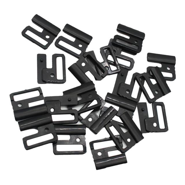 Conjunto de 20 Ganchos de Plástico Pretos para Sutiã com Fechos Deslizantes - Ideal para Costura de Roupas Íntimas e Vestidos de Casamento