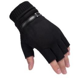 Luvas táticas de meio dedo para homens e mulheres, camurça, grossa, veludo, manter aquecido, mais, grossa, esportes ao ar livre, escalar, ciclismo, dirigir, fitness, inverno - Image 4