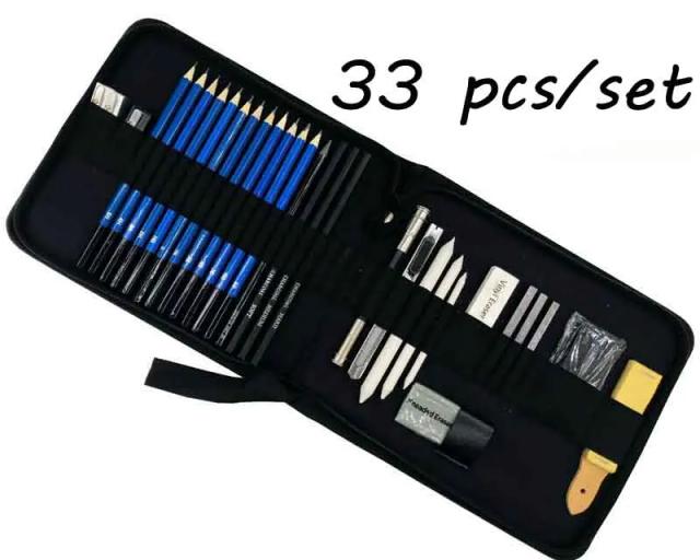 Kit Completo de Materiais de Arte: Lápis de Cor, Lápis de Esboço e Acessórios com Até 144 Peças para Desenho e Pintura