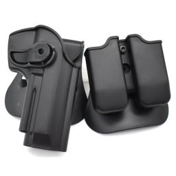 Caça defesa retenção rihgt mão coldre pistola tático coldre para glock 17 19 22 23 beretta m9 9mm compartimento bolsa - Image 1