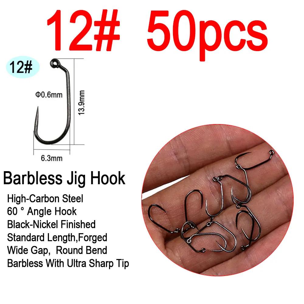 Vampfly 50 unidades10 #   12 #   14 #   16 #   18 #   60 °    Ângulo Barbless Jig Ninfa Fly Tying Truta Iscas De Pesca Mosca Molhada Amarrando Gancho - Image 1