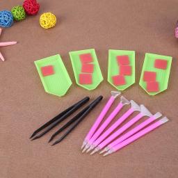 Conjunto de ferramentas para pintura com miçangas, 5d, acessórios de pintura com suporte de bandeja, caneta, mosaico, kit de caneta de cola para bordado, pinças diy - Image 6