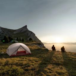 Bswolf barraca de acampamento para 2 pessoas, ultraleve, 20d, 380t, nylon, camada dupla, à prova d'água, para caminhadas, viagens, com tapete grátis - Image 5