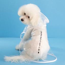 Impermeável com capuz transparente para animais de estimação Jaqueta impermeável Roupas de PVC Macio Impermeável Impermeável para Cães Pequenos Poncho de Chuva Puppy - Image 3