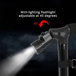 Bastão telescópico dobrável com luz LED, Dobrável Trusty Walking Cane para os pais mais velhos, Camping, Caminhadas, Trekking Stick - Image 6