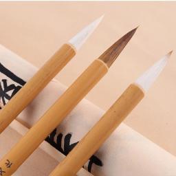 Pincel de escrita de bambu para pintura a tinta aquarela caligrafia chinesa pincéis caneta conjunto lobo lã múltipla escova de cabelo tinta china - Image 2