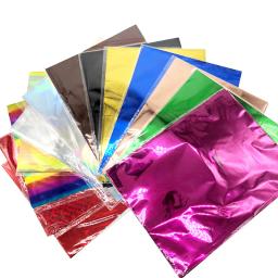 Papel de folha de ouro e prata para laminador, Envolvimento colorido Glitter, Quilling Kraft, Tecido ondulado, Papel Scrapbooking, 50pcs - Image 1