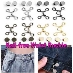 Fivela de metal com fecho de cintura, extensor ajustável com botão de pressão para roupas, ganchos de costura, artesanato, 1 conjunto de 27/32mm - Image 1