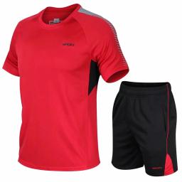 Roupa de corrida para homens e mulheres, conjunto esportivo com camisa e bermuda de secagem rápida para corrida, atletismo e corrida, roupa esportiva para homens - Image 3