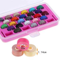 28 pçs linha de bobina colorida para máquina de costura de bordado diy costura bobinas de linha de costura com suporte de bobina caixa organizadora - Image 3