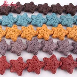 25mm estrelas lava rocha vulcânica pedra solta espaçador contas para diy encantos pingente colar bracelats brincos jóias fazendo 14.5" - Image 5