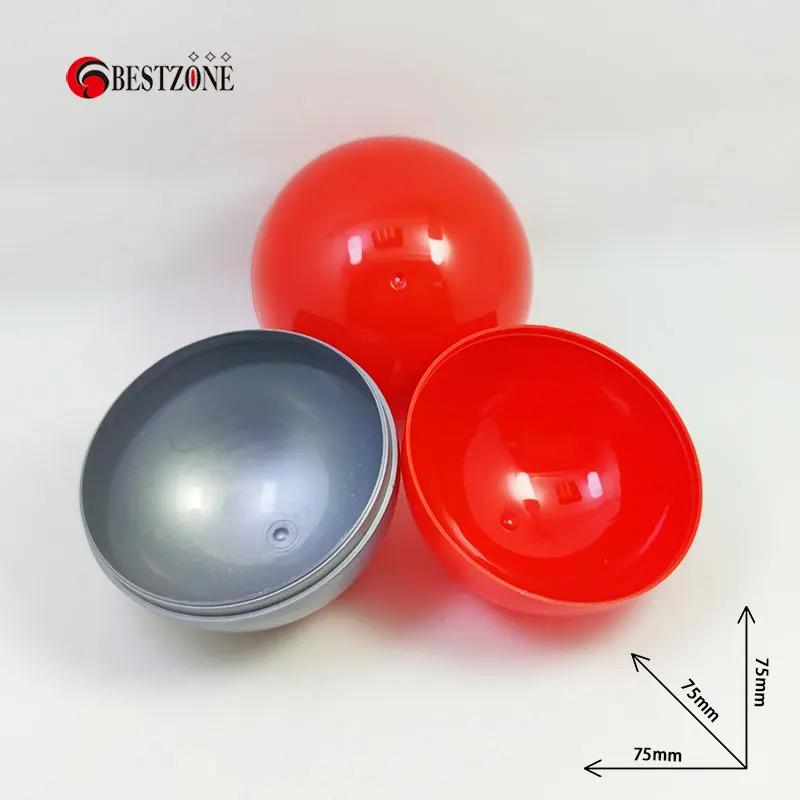 50 pçs/lote diâmetro 75mm 3'polegadas cápsulas plásticas vazias coloridas bolas de brinquedo para máquina de venda automática ou presente das crianças forte e bonito - Image 1