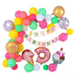 Kit de arco para balões e doces, decorações para festas de aniversário, para meninas, crianças, candelabro, materiais para festa de feliz aniversário, banner - Image 6