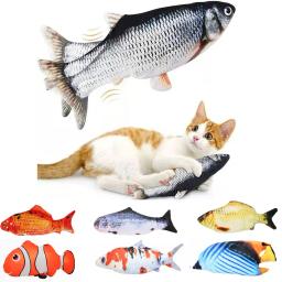 Gato carregador usb brinquedo peixe interativo elétrico floppy peixe gato brinquedo realista animais de estimação gatos mastigar mordida brinquedos suprimentos para animais de estimação gatos brinquedo do cão - Image 1