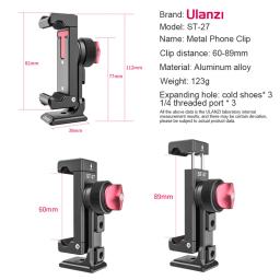Ulanzi ST-27 Metal Phone Holder Clamp com sapato frio Arca, 360 ° Rotatable Tripé Mount Clip para TikTok Vlog Fotografia - Image 5