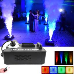 Máquina de nevoeiro sem fio com controle remoto 1500W Máquina de fumaça de palco 24x9W RGB LED Lights DMX512 Vertical Fogger Névoa Equipamento - Image 1