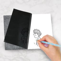 Pintura grafite Papel de cópia, Papel de transferência para lona de madeira, 5pcs caneta rastreadora, 100pcs por conjunto - Image 2