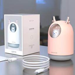 Bonito Pet Ultrasonic Air Umidificador, Eletrodomésticos, USB, Cool Mist, Aroma, Difusor de Óleo, Cor Romântica, Lâmpada LED, 300ml - Image 6