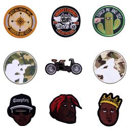 Remendos de moda para casacos bordados remendos para roupas de costura fusível homem remendo acessórios applique decoração remendo redondo diy - Image 1