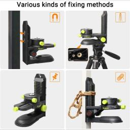 Huepar-Adaptador Multifuncional Nível Laser, Ajuste Fino Suporte, Base Pivotante Magnética, Suporte Clip Ajustável, Ferramentas de Nível - Image 4