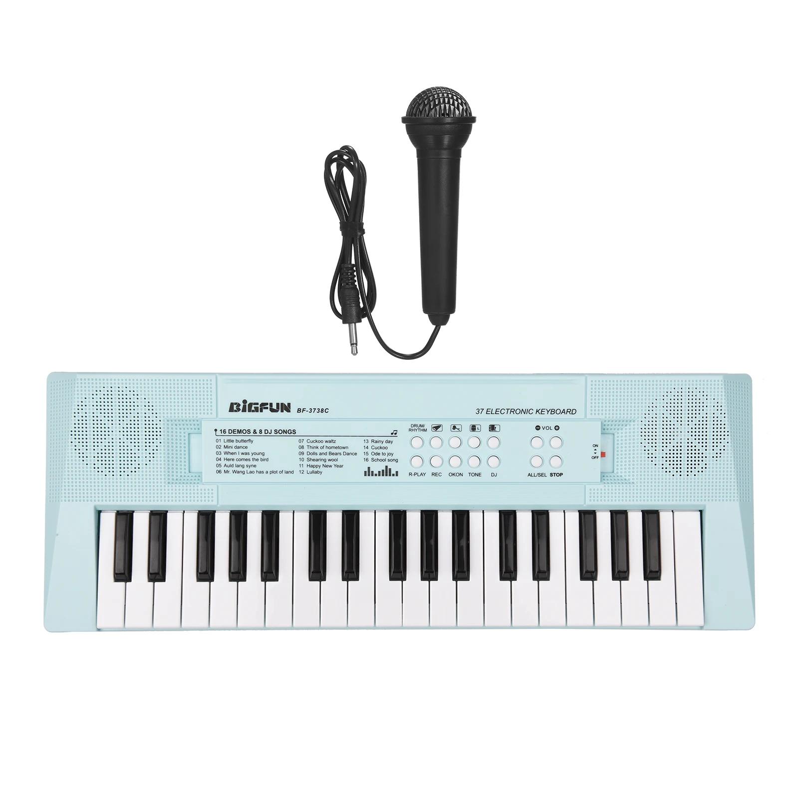 Piano eletrônico com 37-chave mini teclado eletrônico piano infantil piano azul e rosa instrumentos de teclado de piano - Image 1