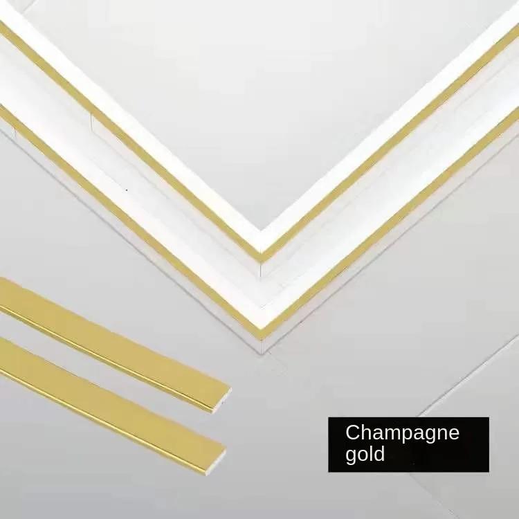 Auto-adesivo belo metal sideline bela fita costura teto doméstico sala de estar gesso linha decorativa borda arte - Image 1