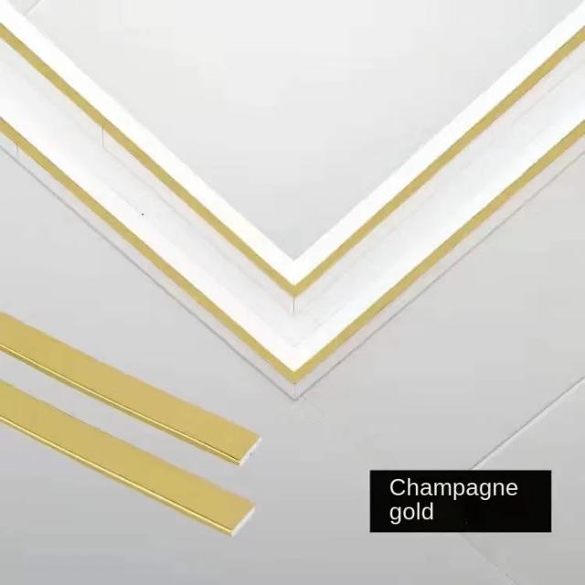 Fita Auto-Adesiva Decorativa de Metal para Teto e Paredes - Borda Elegante para Sala de Estar e Gesso