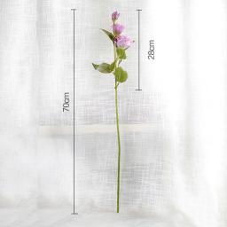 Artificial Eustoma Flor para Decoração de Casa, Seda Falsa, Casamento, Atacado, 3 ramos, 70cm - Image 6