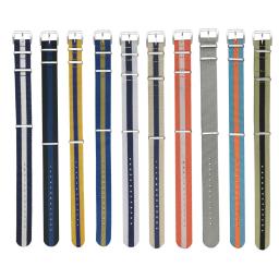 Nova marca do exército esportes laço tecido pulseira de náilon 18mm 20mm 22mm pulseiras de relógio cinto fivela prata acessórios - Image 1