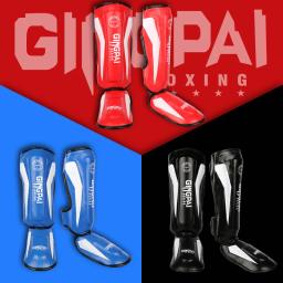 Caneleiras de boxe mais grossas, equipamento de proteção de couro pu para artes marciais, taekwondo de perna muay thai, protetores de tornozelo - Image 2