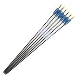 Tiro com arco de carbono sf, flechas de carbono coluna 500 600 700 800 900 1000 id4.2 pontas pena de peru pino para caça arquearia 12pçs - Image 2