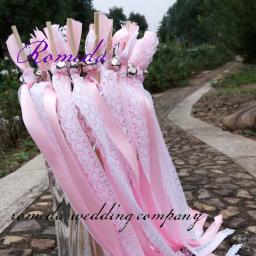 Venda quente estilo d creme laço casamento fita vara varinhas para decoração de casamento 50/20/10 pces/lot - Image 5