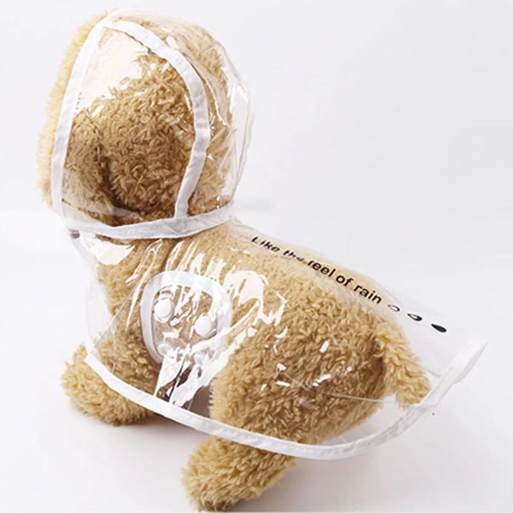 Impermeável com capuz transparente para animais de estimação Jaqueta impermeável Roupas de PVC Macio Impermeável Impermeável para Cães Pequenos Poncho de Chuva Puppy - Image 1