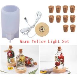 Molde de resina epóxi de cristal de led, faça você mesmo, lâmpada noturna, espelho de assento, molde de silicone, suporte de luz noturna, conjunto de decoração - Image 1