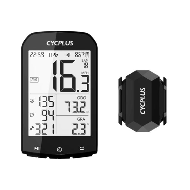 Cycplus M1: Computador de Bicicleta GPS Bluetooth 4.0 à Prova d' Água com Velocímetro e Odômetro ANT+