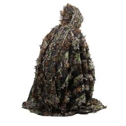 Ghillie capa de folhas 3d de caça, roupas de camuflagem respirável para observação de pássaros, poncho à prova de vento para sniper airsoft gear - Image 2