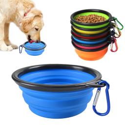 1000ml viagem dobrável tigela de silicone portátil recipiente de comida de cachorro alimentador de água filhote cachorro recipiente de alimentos acessórios para cães - Image 1