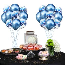 Conjunto de látex metálico balões, azul, verde, hélio, confete, decoração de aniversário, presente de aniversário, conjunto de 10 peças - Image 6