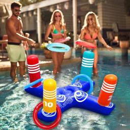 Jogo inflável de natação, brinquedos de piscina flutuante, esporte aquático, suprimentos para festas na praia, 4 loops - Image 3