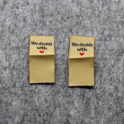 100 peças etiquetas artesanais em estoque/etiquetas douradas/etiquetas personalizadas de tecido/etiquetas bordadas de vestuário - Image 2