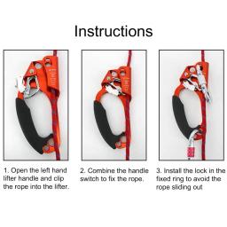 Montanhismo ao ar livre escalada corda braçadeira mão ascendente rappelling equipamentos de engrenagem corda braçadeira para montanhismo espeleologia - Image 4