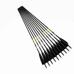 12 pçs setas de carbono tiro com arco spine300 340 400 500 600 4 Polegada peru fletching pena id6.2mm 100gr campo pontos arco tradicional - Image 2