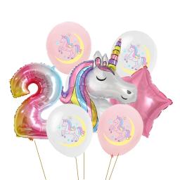 Decorações de festa de aniversário de 0 a 9 anos, kit de suprimentos para festa com tema de unicórnio, chá de bebê - Image 4