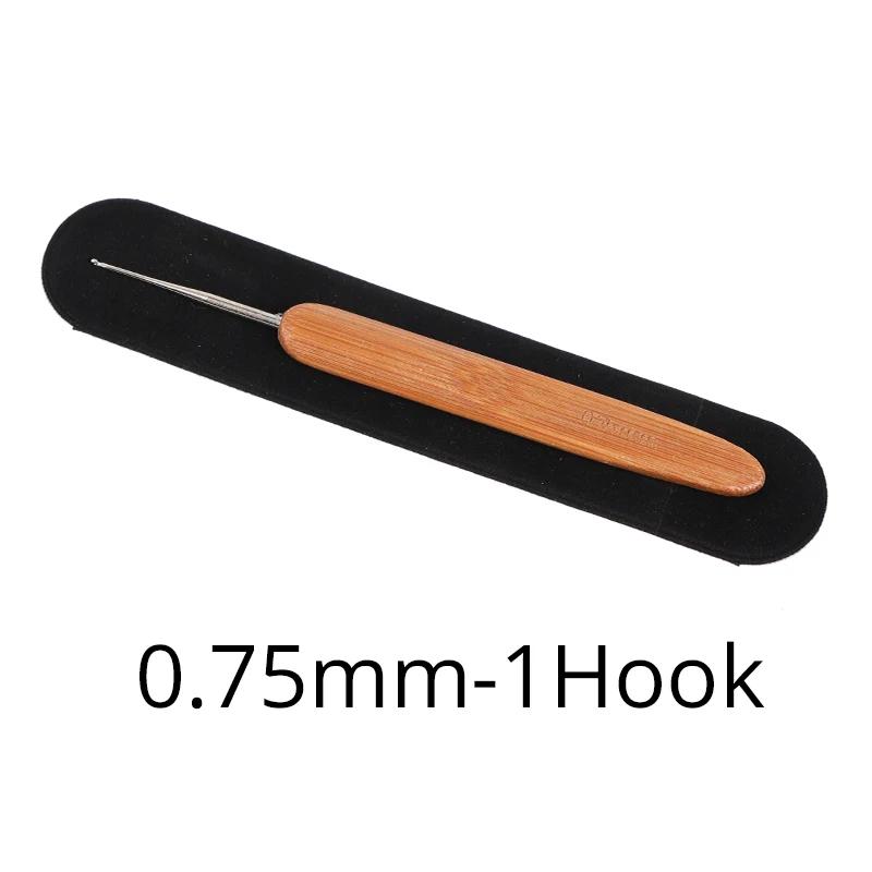 (1 gancho 2 ganchos 3 ganchos) 3 pçs/lote dreadlock crochê gancho dreadlocks ferramentas 0.5mm 0.75mm tamanho agulha de crochê de madeira para tranças de cabelo - Image 1