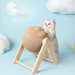 Gato coçar bola brinquedo gatinho sisal corda bola placa moagem patas brinquedos gatos scratcher resistente ao desgaste móveis para animais de estimação suprimentos - Image 3