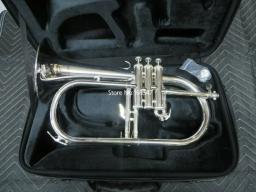 Nova marca bb flugelhorn prata banhado a sino de bronze amarelo popular instrumento musical com caso bocal frete grátis - Image 1