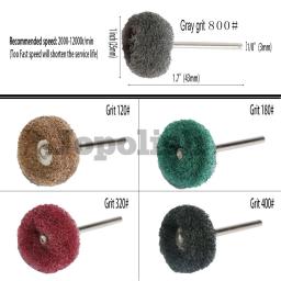 Lã Feltro Moagem Cabeça de Lixar, Roda de Lustrar Abrasivo Fio De Algodão, Polimento Mini Escova para Broca Dremel, 2, 35,3mm Shank, 1" - Image 3